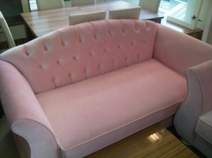 Açık pembe 3'lü koltuk-kanepe