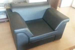 Ofis için tekli rahat koltuk deri siyah