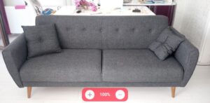 Üçlü koltuk 2 kişilik yatak olabilir. Temizlenebilir keten kumaştır