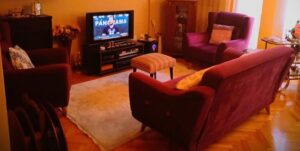Ofis için deri koltuk takımı 300 lira 20 3+1+1 koltuk takımı istikbal! mor renkli retro tarzı temiz koltuk takımı