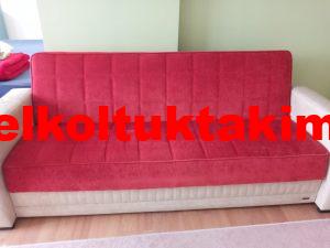Sahibinden satılık temiz kırmızı kanepe çekyat