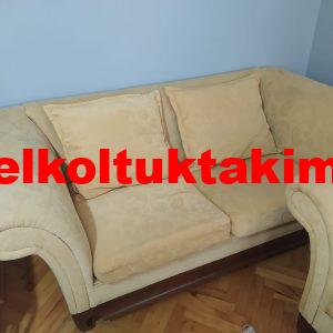 TEMİZ DURUMDA UCUZA İKİNCİ EL OFİS BEKLEME KOLTUKLARI 12 Çıkma hardal renkli koltuk takımı PUF TAKIM Casette Modern Koltuk